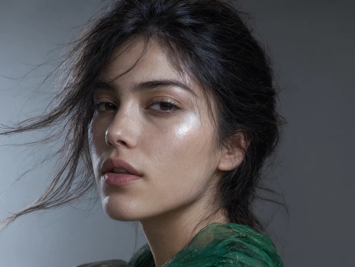 Beauty close-up, skin and hair
