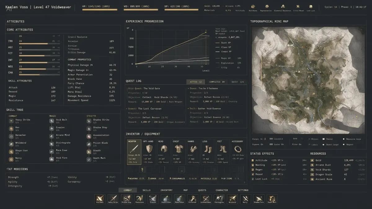 Dense RPG UI concept